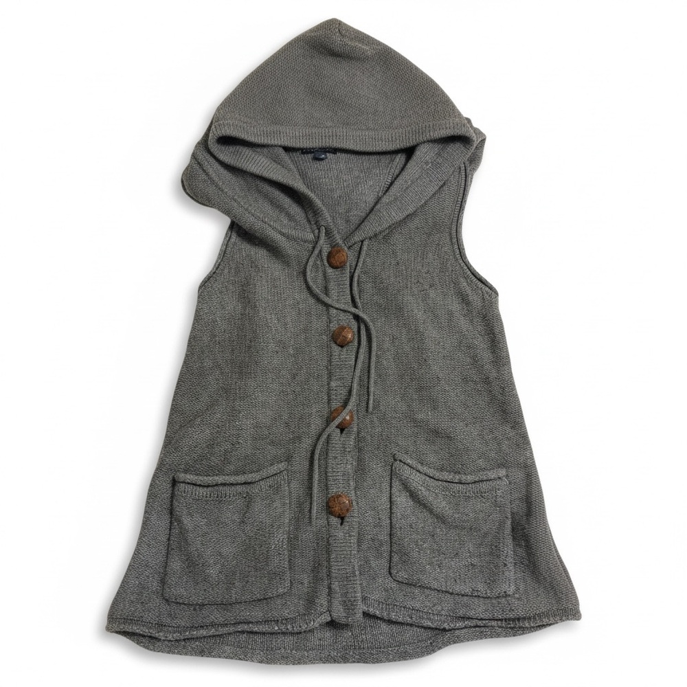 Banana Republic Gray Hooded Sweater Vest‎